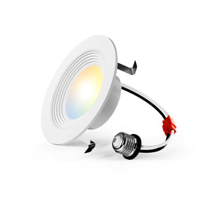 4 Inch LED Recessed Lighting, Dimmable, Retrofit Can Light with Baffle Trim, Selectable CCT, 650 Lumens