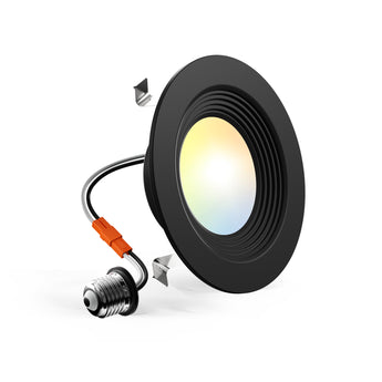 4 Inch LED Recessed Lighting, Dimmable, Retrofit Can Light with Baffle Trim, Selectable CCT, 650 Lumens - 1
