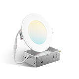 4 Inch Fire Rated LED Recessed Light, 2 Hour Rating, No Tenmat Needed, Canless Wafer, Selectable CCT, 900 Lumens - 2