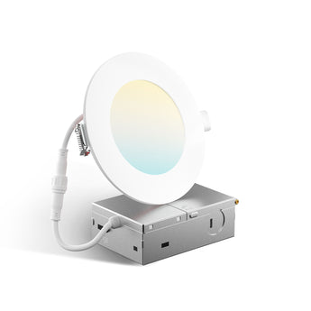 4 Inch Fire Rated LED Recessed Light, 2 Hour Rating, No Tenmat Needed, Canless Wafer, Selectable CCT, 900 Lumens - 2