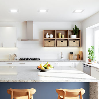 6 Inch Ultra - Thin LED Square Recessed Lighting, Slim Design, 1050 Lumens - 12