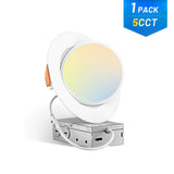 6 Inch Gimbal LED Recessed Lighting, 360° & 90° Adjustable Eyeball, Selectable CCT, 1200 Lumens - 9