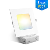 6 Inch Ultra - Thin LED Square Recessed Lighting, Slim Design, 1050 Lumens - 14