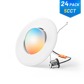 6 Inch Retrofit Eyeball Gimbal Can Lights, Slim Design, Selectable CCT, 650 Lumens - 16
