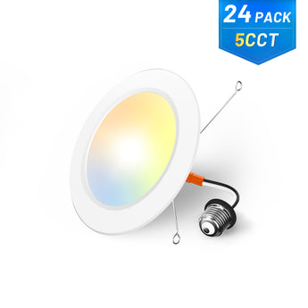 6 Inch Flat LED Recessed Can Light, Dimmable Retrofit Installation, Selectable CCT, 1050 Lumens - 13