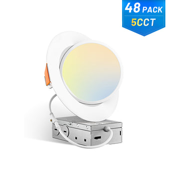 6 Inch Gimbal LED Recessed Lighting, 360° & 90° Adjustable Eyeball, Selectable CCT, 1200 Lumens - 14