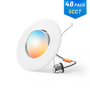 6 Inch Retrofit Eyeball Gimbal Can Lights, Slim Design, Selectable CCT, 650 Lumens - 17