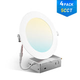 6 Inch Fire Rated LED Recessed Light, 2 Hour Rating, No Tenmat Needed, Canless Wafer, Selectable CCT, 1400 Lumens - 11