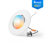 6 Inch Retrofit Eyeball Gimbal Can Lights, Slim Design, Selectable CCT, 650 Lumens - 13