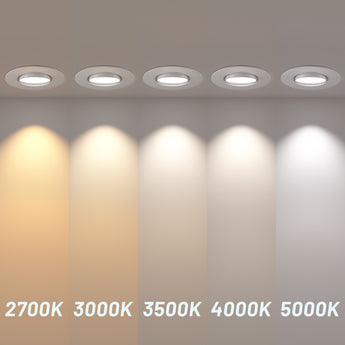 6 Inch Retrofit Eyeball Gimbal Can Lights, Slim Design, Selectable CCT, 1500 Lumens - 5