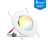 6 Inch Retrofit Eyeball Gimbal Can Lights, Slim Design, Selectable CCT, 1500 Lumens - 11