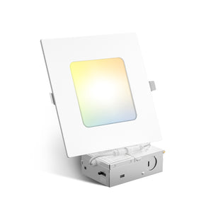 6 Inch Ultra-Thin LED Square Recessed Lighting, Slim Design, 1050 Lumens