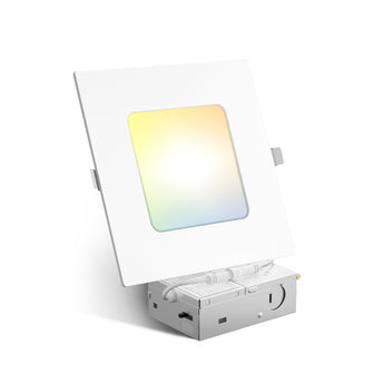 6 Inch Ultra - Thin LED Square Recessed Lighting, Slim Design, 1050 Lumens - 1