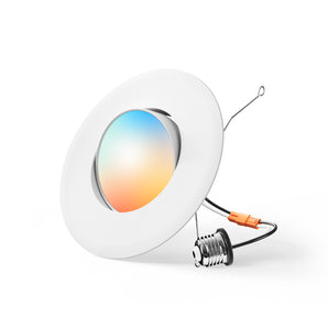 6 Inch Retrofit Eyeball Gimbal Can Lights, Slim Design, Selectable CCT, 650 Lumens
