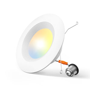 6 Inch LED Recessed Lighting, Dimmable, Retrofit Can Light with Baffle Trim, Selectable CCT, 950 Lumens