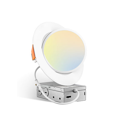 6 Inch Gimbal LED Recessed Lighting, 360° & 90° Adjustable Eyeball, Selectable CCT, 1200 Lumens