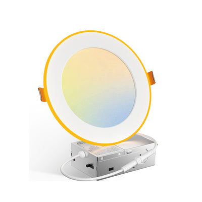 6 Inch Recessed LED Lighting With Night Light, Slim Design, Selectable CCT, 1100 Lumens