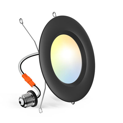 6 Inch LED Recessed Lighting, Dimmable, Retrofit Can Light with Baffle Trim, Selectable CCT, 950 Lumens