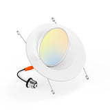 6 Inch Retrofit Eyeball Gimbal Can Lights, Slim Design, Selectable CCT, 1500 Lumens - 1