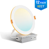 8 Inch Recessed LED Lighting With Night Light, Slim Design, Selectable CCT, 1600 Lumens - 7