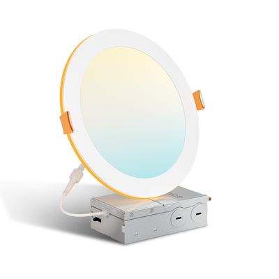 8 Inch Recessed LED Lighting With Night Light, Slim Design, Selectable CCT, 1600 Lumens