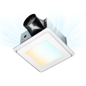 110 CFM Bathroom Exhaust Fan with LED Light, 1.0 Sone Low Noise, 1000LM 5CCT Dimmable, Ceiling Mount