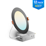 6 Inch Recessed LED Lighting, Slim Design, 5CCT, 1050 Lumens - 9
