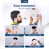 Amico 6 Pack 2 Inch 5CCT Ultra - Thin LED Canless Recessed Ceiling Light with Junction Box, 2700K/3000K/3500K/4000K/5000K Selectable, CRI90+, 6W=40W, 350LM, Dimmable Canless Wafer Downlight - ETL&FCC - 5