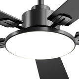 Amico 52" Downrod Mount Smart Ceiling Fan with Light, 3CCT Dimmable, 6 Speeds, Reversible DC Motor, Remote APP Alexa Control, Quiet for Home Bedroom Living Room, Black - 4
