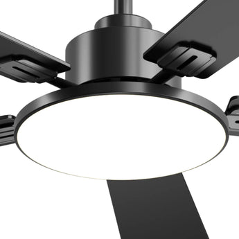 Amico 52" Downrod Mount Smart Ceiling Fan with Light, 3CCT Dimmable, 6 Speeds, Reversible DC Motor, Remote APP Alexa Control, Quiet for Home Bedroom Living Room, Black - 4
