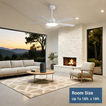 Amico 52" Downrod Mount Smart Ceiling Fan with Light, 3CCT Dimmable, 6 Speeds, Reversible DC Motor, Remote APP Alexa Control, Quiet for Home Bedroom Living Room, Black - 18