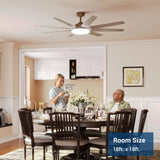 Amico 64" Ceiling Fan with Light & Remote – Dimmable, 6 - Speed Reversible DC Motor, Quiet Modern Black Fan for Living Room, Kitchen & Patio - 16