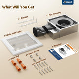 Bathroom Exhaust Fan, 3-Speed Selectable Airflow, 70-90-110 CFM, 0.5-1.0-1.5 Sones, DC Motor, ETL & FCC Certified-8