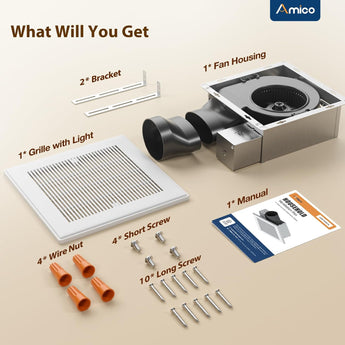 Bathroom Exhaust Fan, 3-Speed Selectable Airflow, 70-90-110 CFM, 0.5-1.0-1.5 Sones, DC Motor, ETL & FCC Certified-8