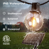 G40 Solar String Lights, LED Shatterproof Bulbs, Dimmable & Timable, 3 Lighting Modes - 2