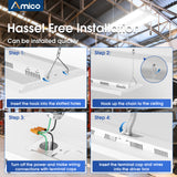 Amico 4 Pack 4FT LED Vapor Tight Light with 50W Adjustable, 6600LM, 5000K, 0 - 10V Dimmable, 100 - 277V, IP65 Waterproof Led Vapor Lighting Fixture with Plug for Shop Parking Garage Car Wash, ETL/FCC - 2