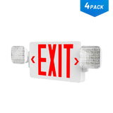 Double-Sided Exit Sign Emergency Light Combo, Two Adjustable LED Heads with Battery Backup, AC 120/277V-10
