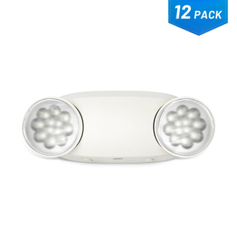 Emergency Lights for Business, with Battery Backup,Hard Wired, UL 924 Certified,AC 120/277V,Two Head Adjustable LED Emergency Lighting-12