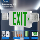 Green Double-Sided Exit Sign with Emergency Lights, Two LED Adjustable Head with Battery Backup, ETL Certified, AC 120/277V, Commercial Emergency Lights Combo for Business-4