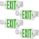 Green Double-Sided Exit Sign with Emergency Lights, Two LED Adjustable Head with Battery Backup, ETL Certified, AC 120/277V, Commercial Emergency Lights Combo for Business-7