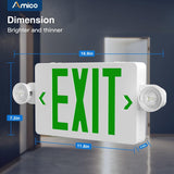 Green Exit Signs with Emergency Lights 12 Pack , Commercial Grade 94V-0 Fire Resistant, Two LED Adjustable Heads, 90-Minute Battery Backup, ETL Certified 120/277V, Wall or Ceiling Mount-3