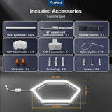 Hexagon Garage Lights Dimmable, 1 Hex Grid 48W 6000LM, 10-100% Stepless Dimming, 3500K-6500K Adjustable, Honeycomb LED Ceiling Lights with Remote & Timer for Garage, Workshop, Car Detailing-2