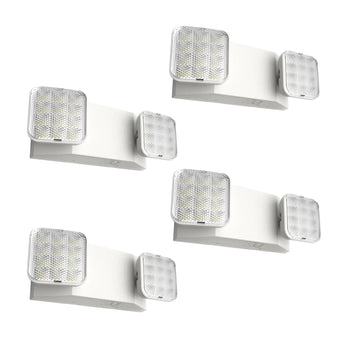 Two Head LED Emergency Light with Battery Backup, Adjustable Square Lighting for Business, AC 120/277V-1