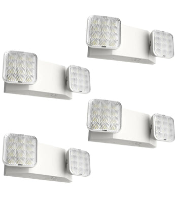 Two Head LED Emergency Light with Battery Backup, Adjustable Square Lighting for Business, AC 120/277V-1