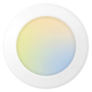 5/6 Inch White Plastic LED Flush Mount Disk Light with 5CCT Color-Changing, 2700K/3000K/3500K/4000K/5000K, 12W, 1050LM