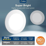 12/20 Pack 5/6 Inch Plastic Flat Panel Led Retrofit Can Lights, 5CCT 2700K/3000K/4000K/5000K/6000K,12W, 1050LM - 5