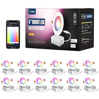 4/6 Inch White Smart Wifi Slim Recessed Led Light, RGB, 2700 - 6500K Color Changing - 1