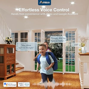 Smart Voice Control Wifi Slim Recessed lights, worked with Google Home and Amazon Alexa.